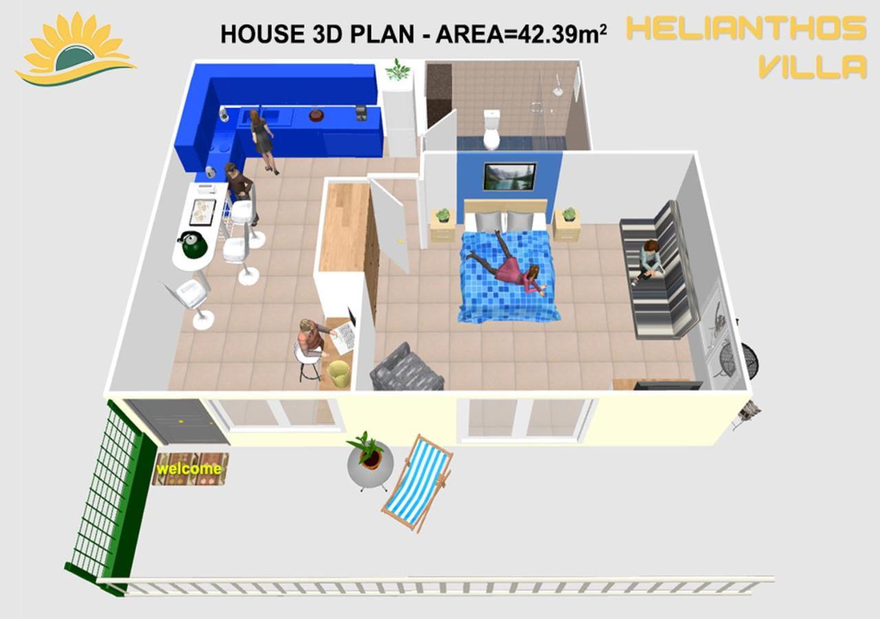 Helianthos Villa - Apartment No3 카발라 외부 사진